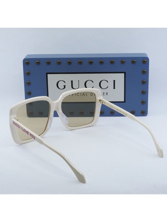 Gucci GG0567SAN 006 Square Women Sunglasses - Ivory / Brown main image 5